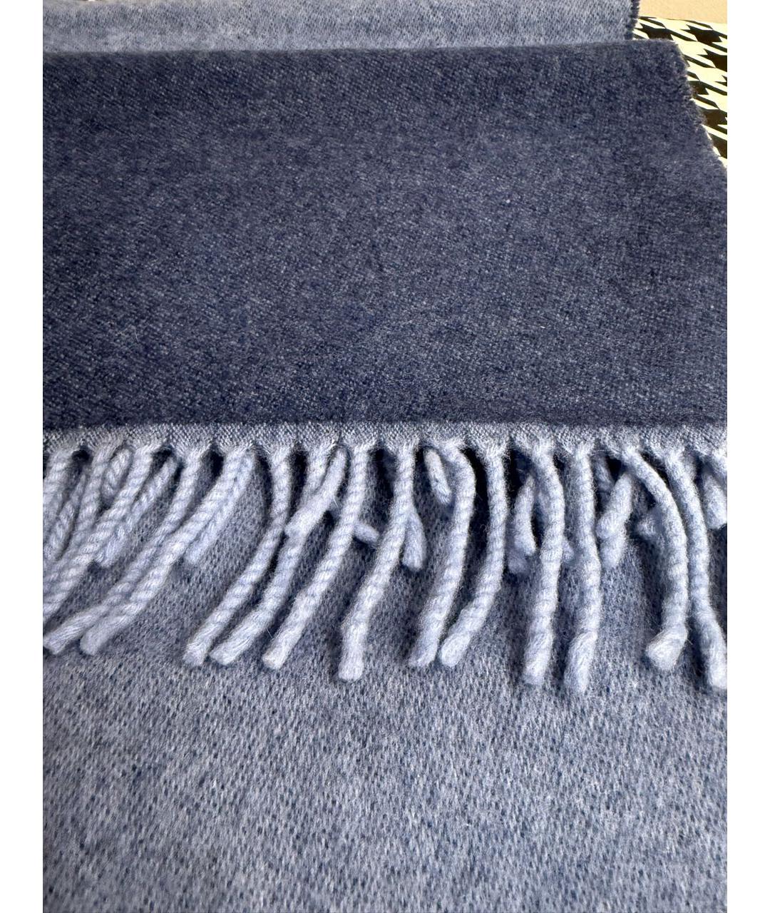 MAX MARA Синий шерстяной шарф, фото 5