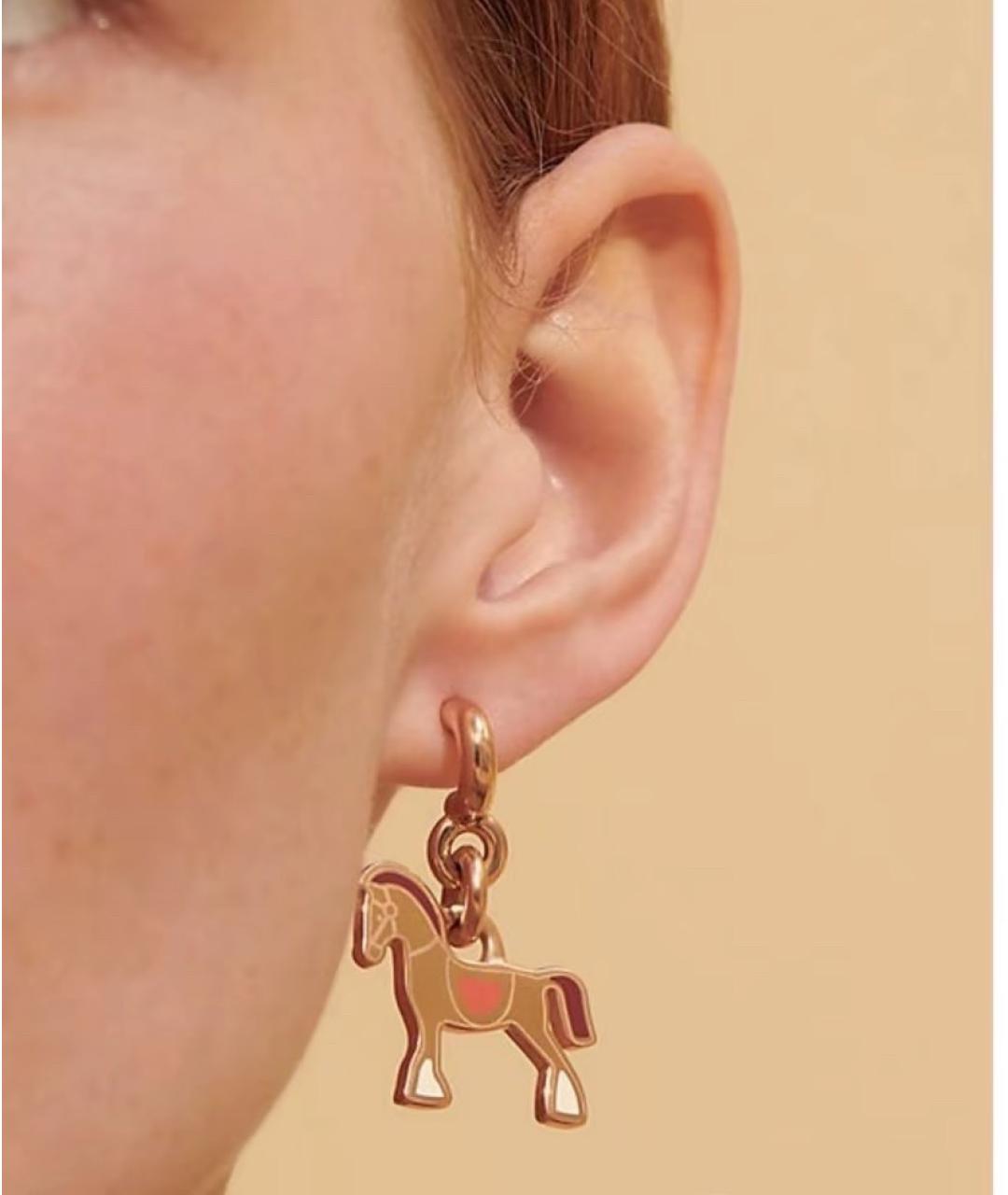 HERMES Мульти серьги из розового золота, фото 3