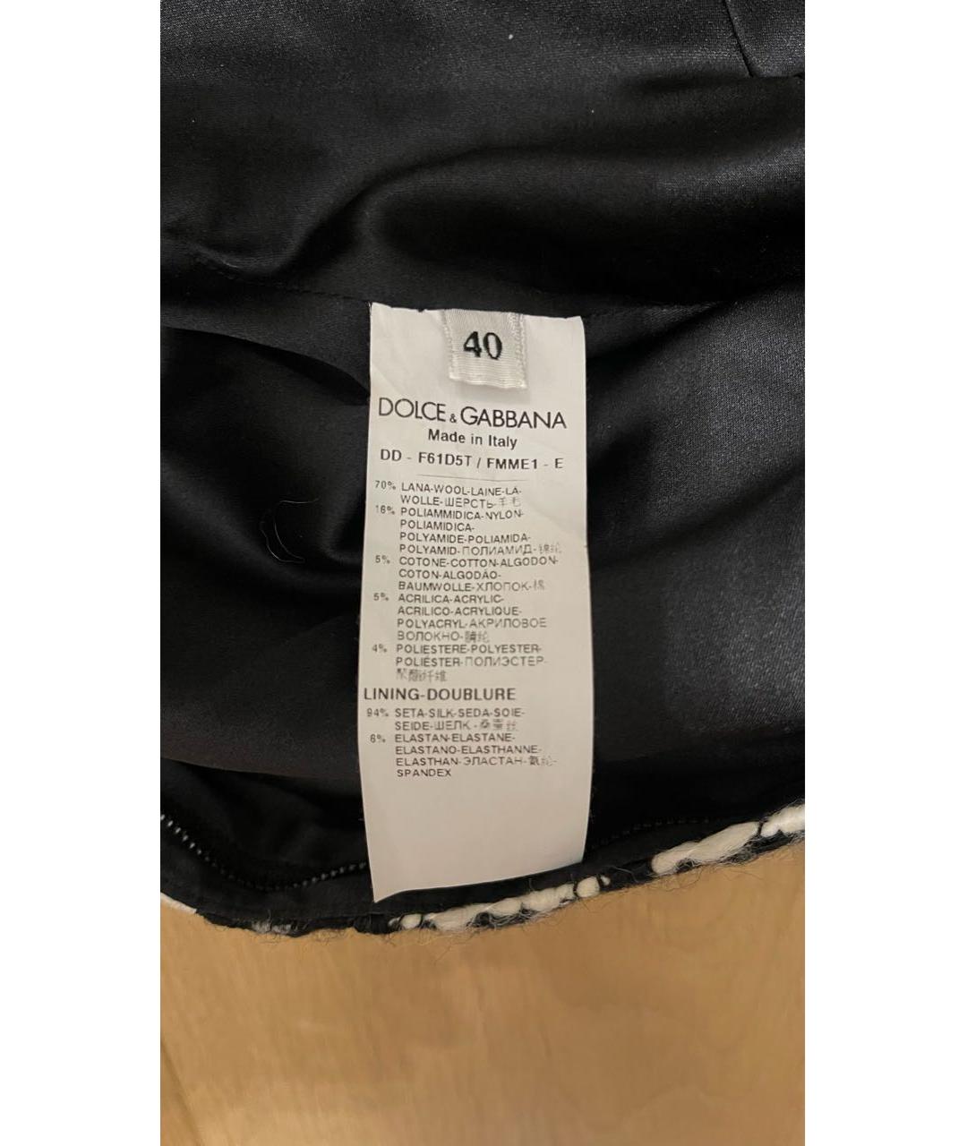 DOLCE&GABBANA Черное шерстяное коктейльное платье, фото 5