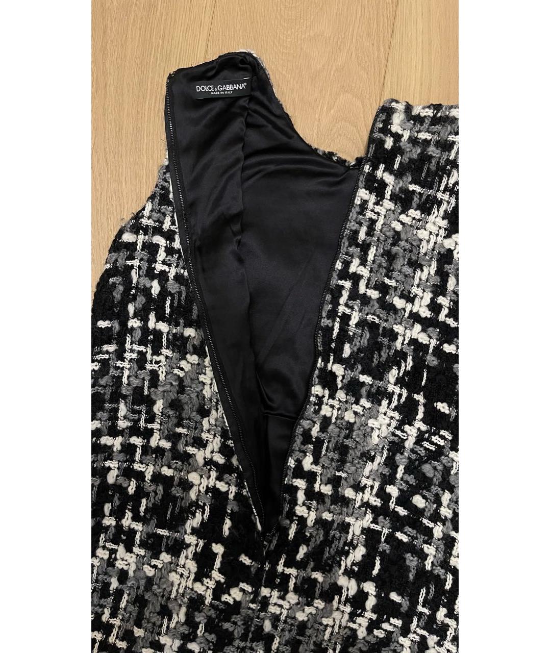 DOLCE&GABBANA Черное шерстяное коктейльное платье, фото 6