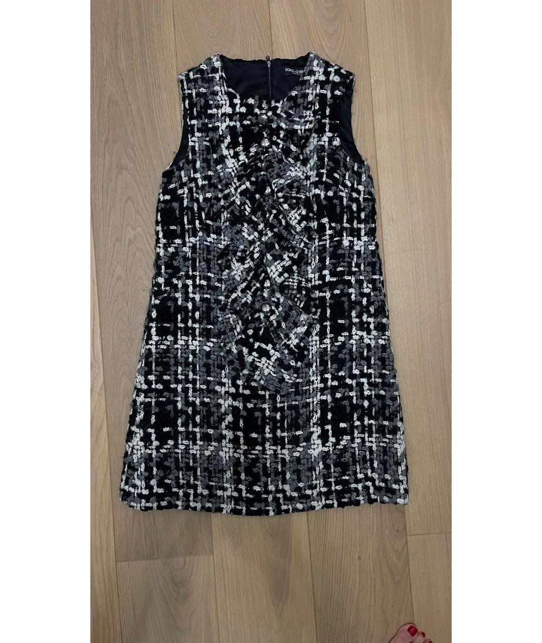 DOLCE&GABBANA Черное шерстяное коктейльное платье, фото 7