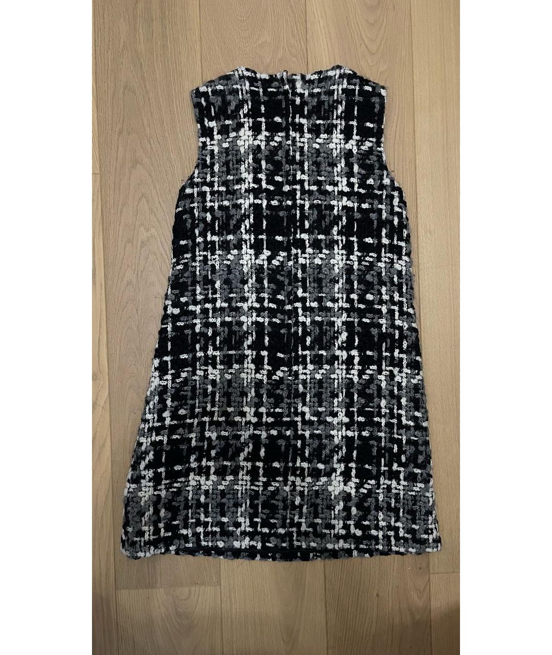 DOLCE&GABBANA Черное шерстяное коктейльное платье, фото 2