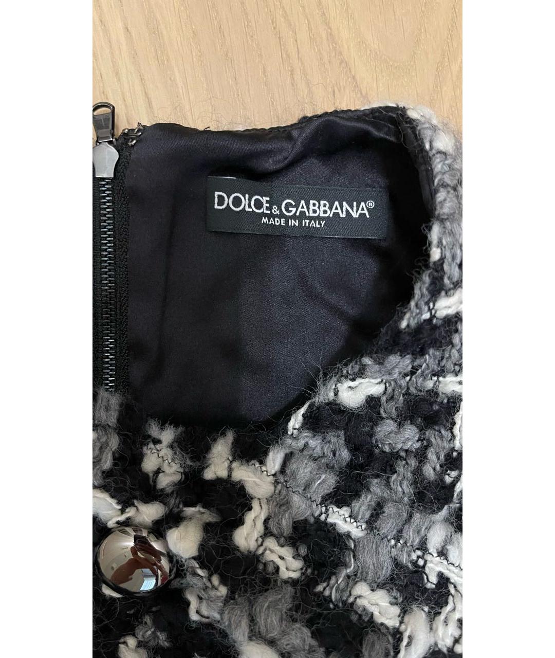 DOLCE&GABBANA Черное шерстяное коктейльное платье, фото 3