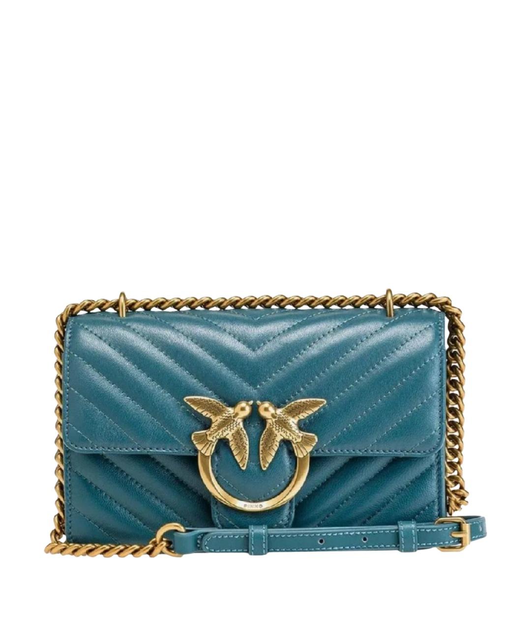 PINKO Синяя кожаная сумка через плечо, фото 1