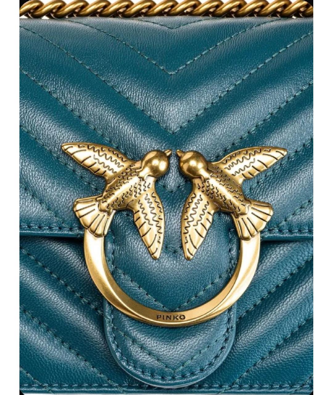PINKO Синяя кожаная сумка через плечо, фото 4