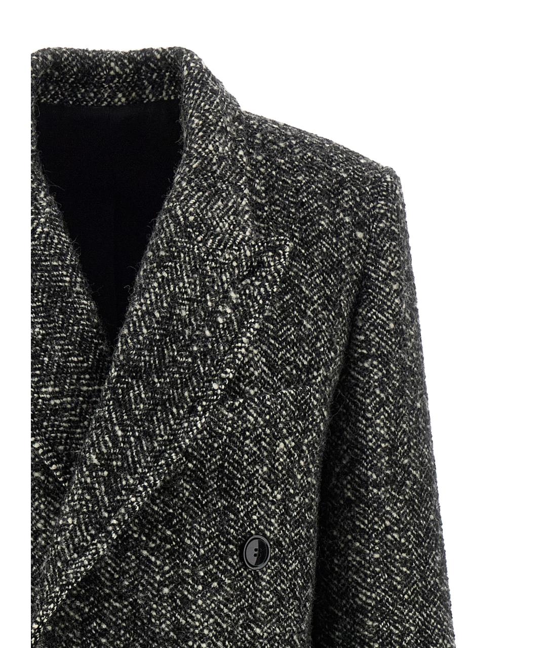 ISABEL MARANT Серое шерстяное пальто, фото 3