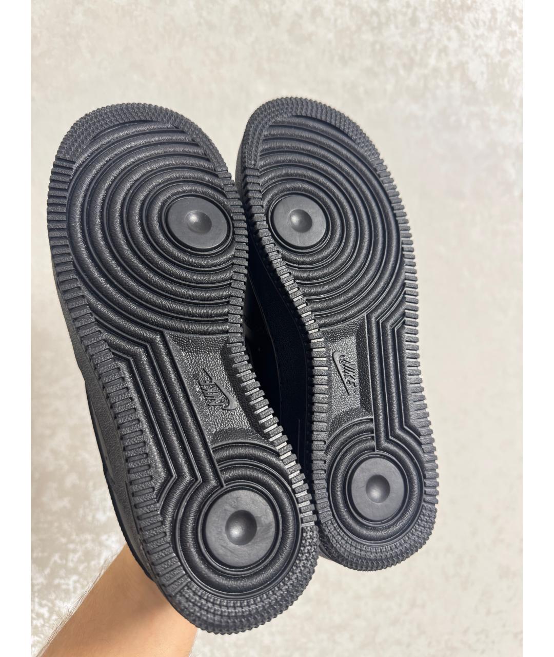 NIKE Черные кожаные низкие кроссовки / кеды, фото 5