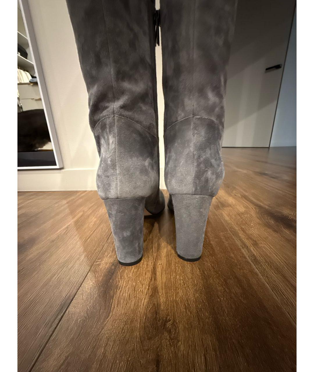 LE SILLA Серые замшевые ботфорты, фото 4