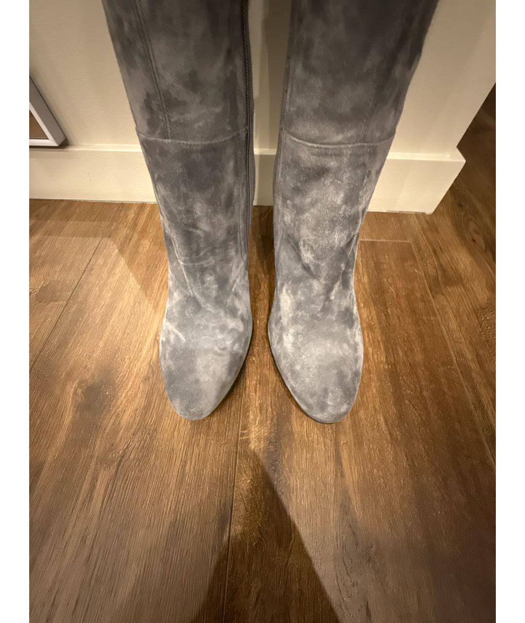 LE SILLA Серые замшевые ботфорты, фото 2