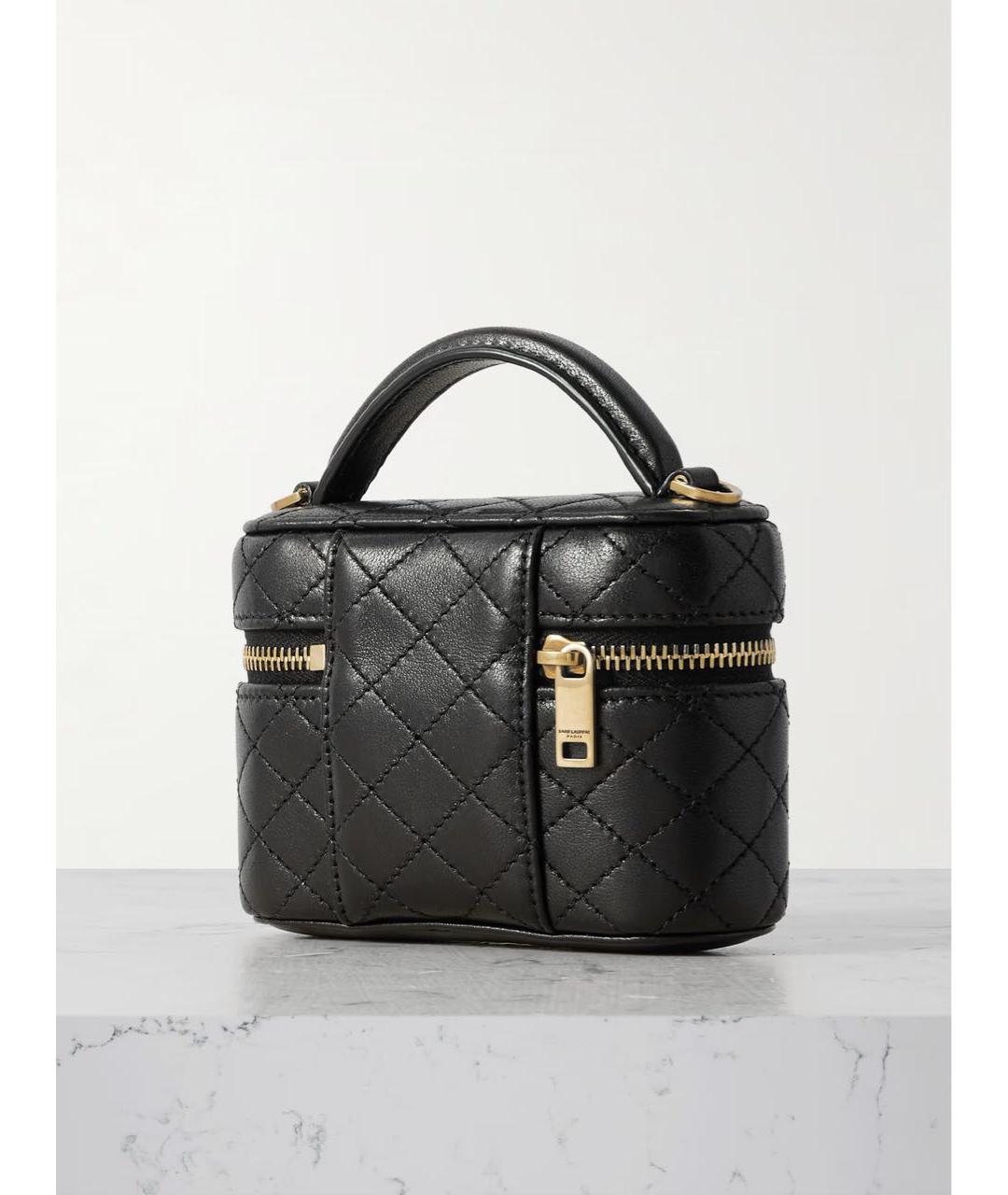 SAINT LAURENT Черная кожаная сумка через плечо, фото 4