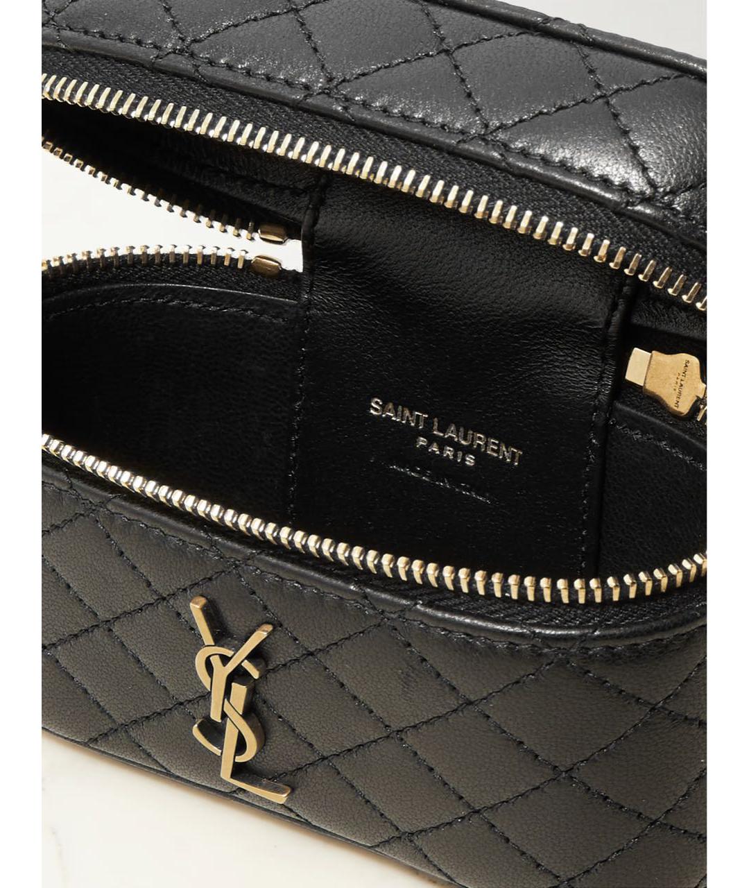 SAINT LAURENT Черная кожаная сумка через плечо, фото 5