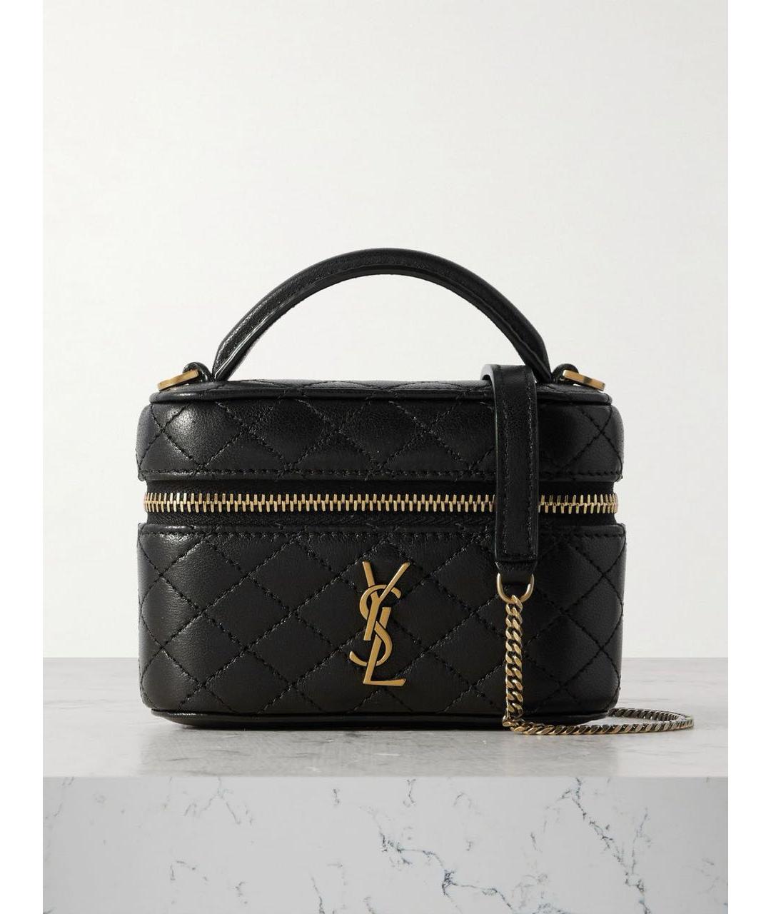 SAINT LAURENT Черная кожаная сумка через плечо, фото 6