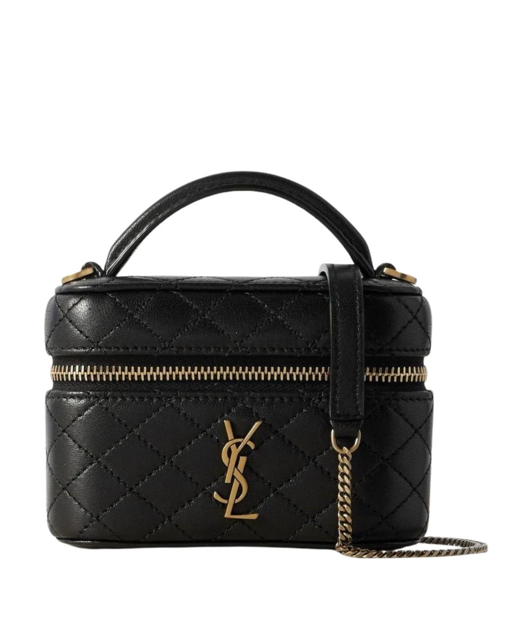 SAINT LAURENT Черная кожаная сумка через плечо, фото 1