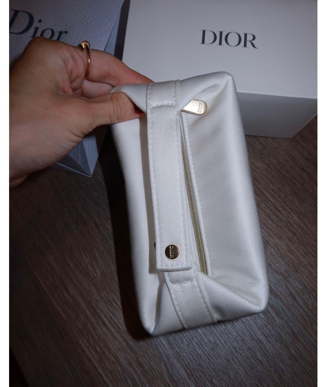 CHRISTIAN DIOR Белая хлопковая косметичка, фото 4
