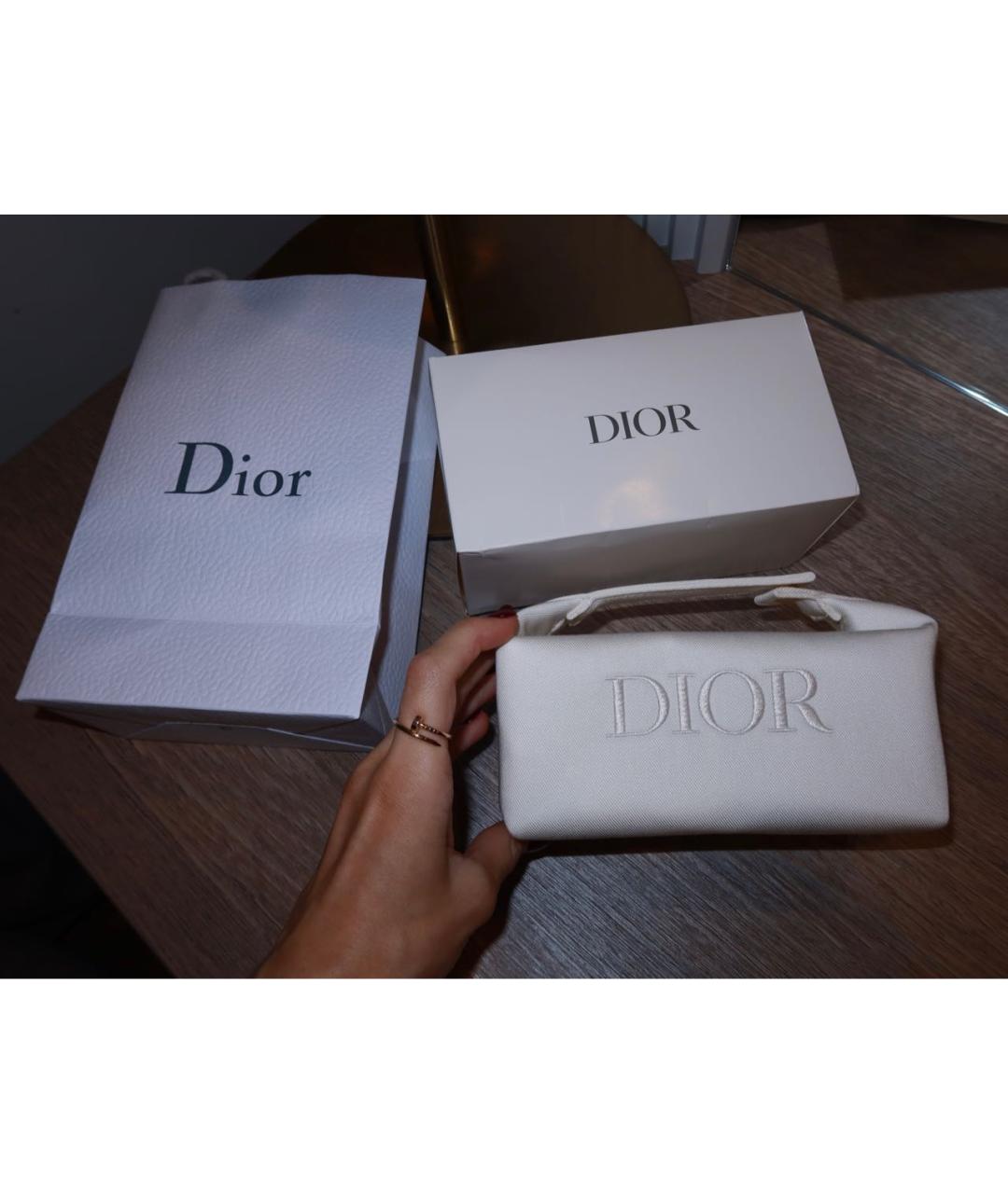 CHRISTIAN DIOR Белая хлопковая косметичка, фото 2