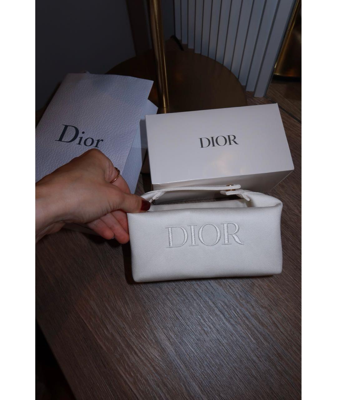 CHRISTIAN DIOR Белая хлопковая косметичка, фото 7