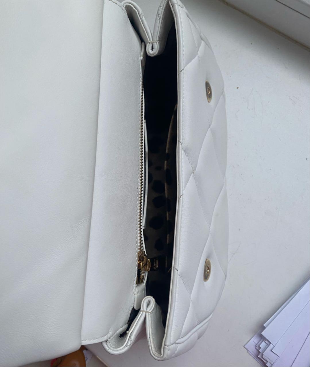 DOLCE&GABBANA Белая кожаная сумка с короткими ручками, фото 4
