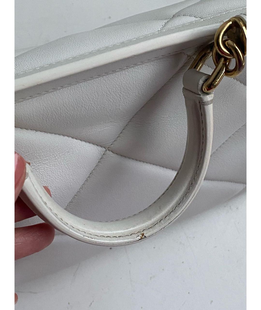 DOLCE&GABBANA Белая кожаная сумка с короткими ручками, фото 5
