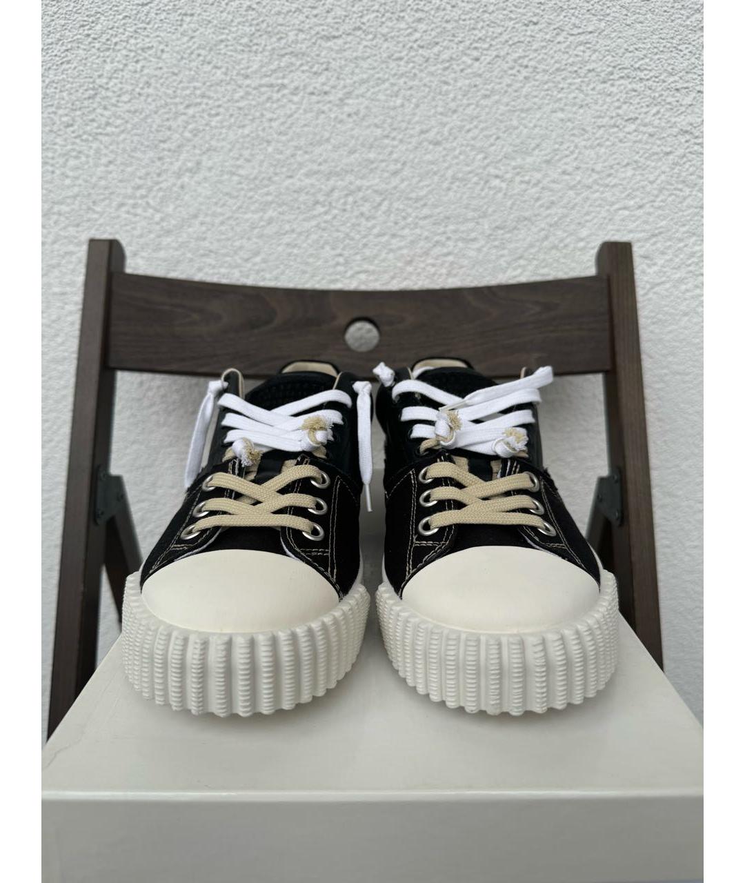 MAISON MARGIELA Черные кожаные низкие кроссовки / кеды, фото 7