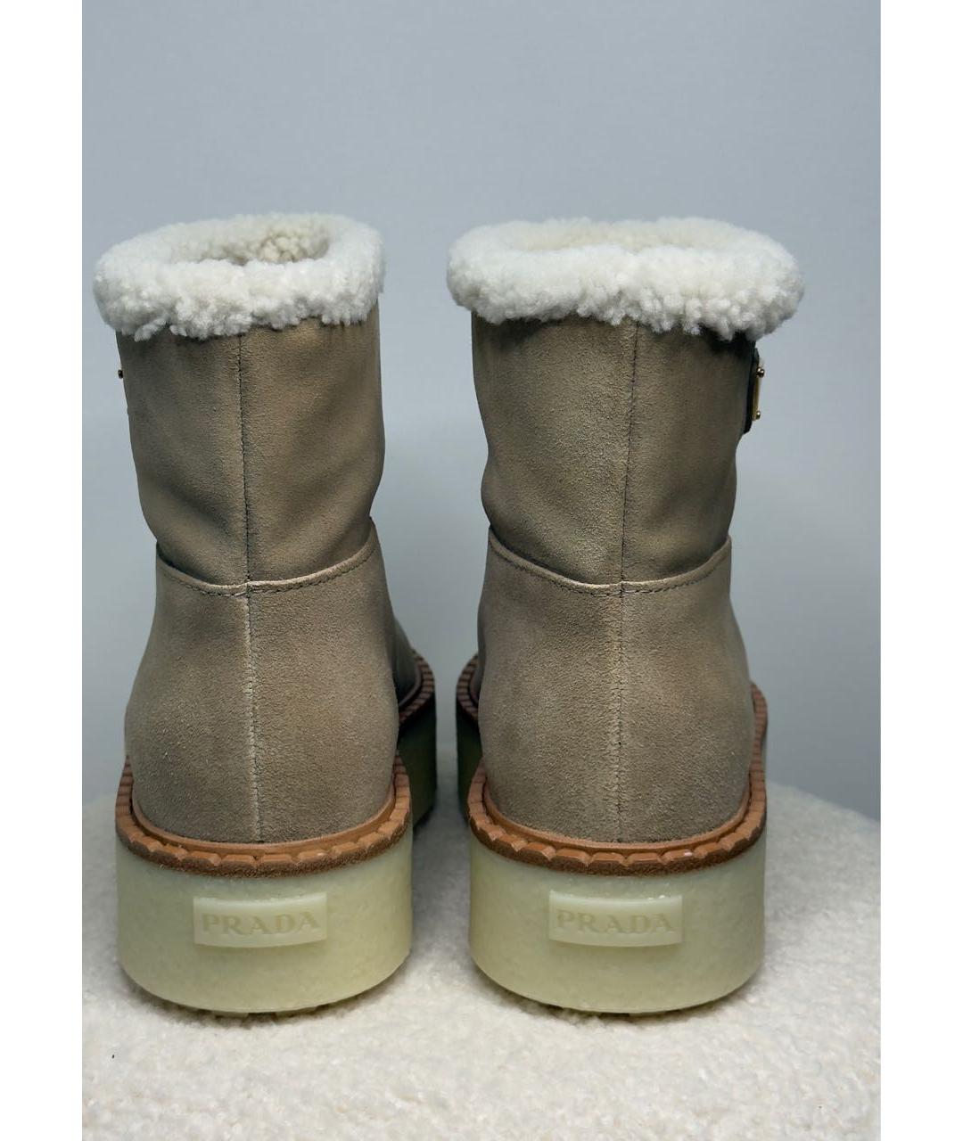 PRADA Бежевые замшевые полусапоги, фото 4