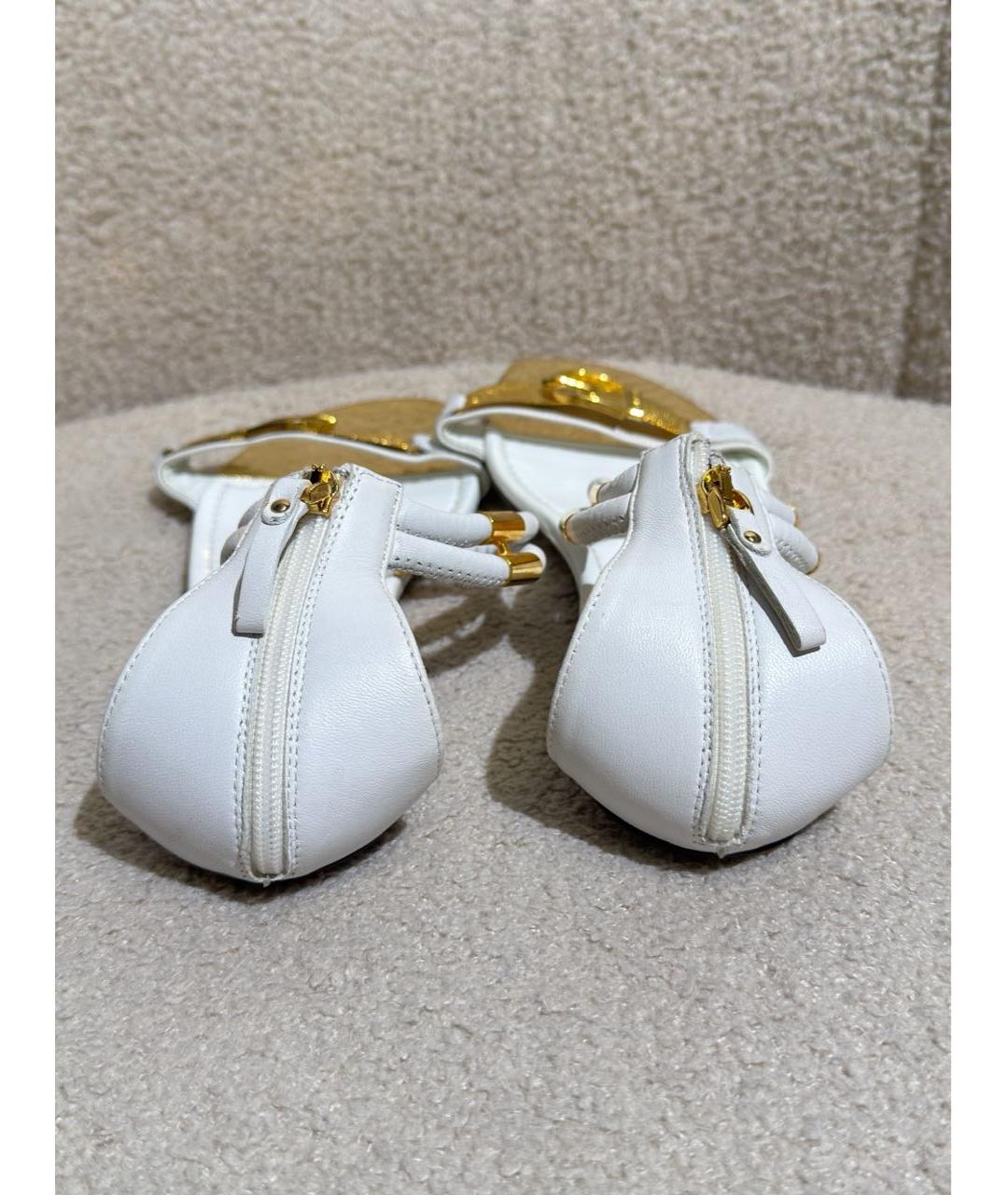 SERGIO ROSSI Белые кожаные сандалии, фото 4