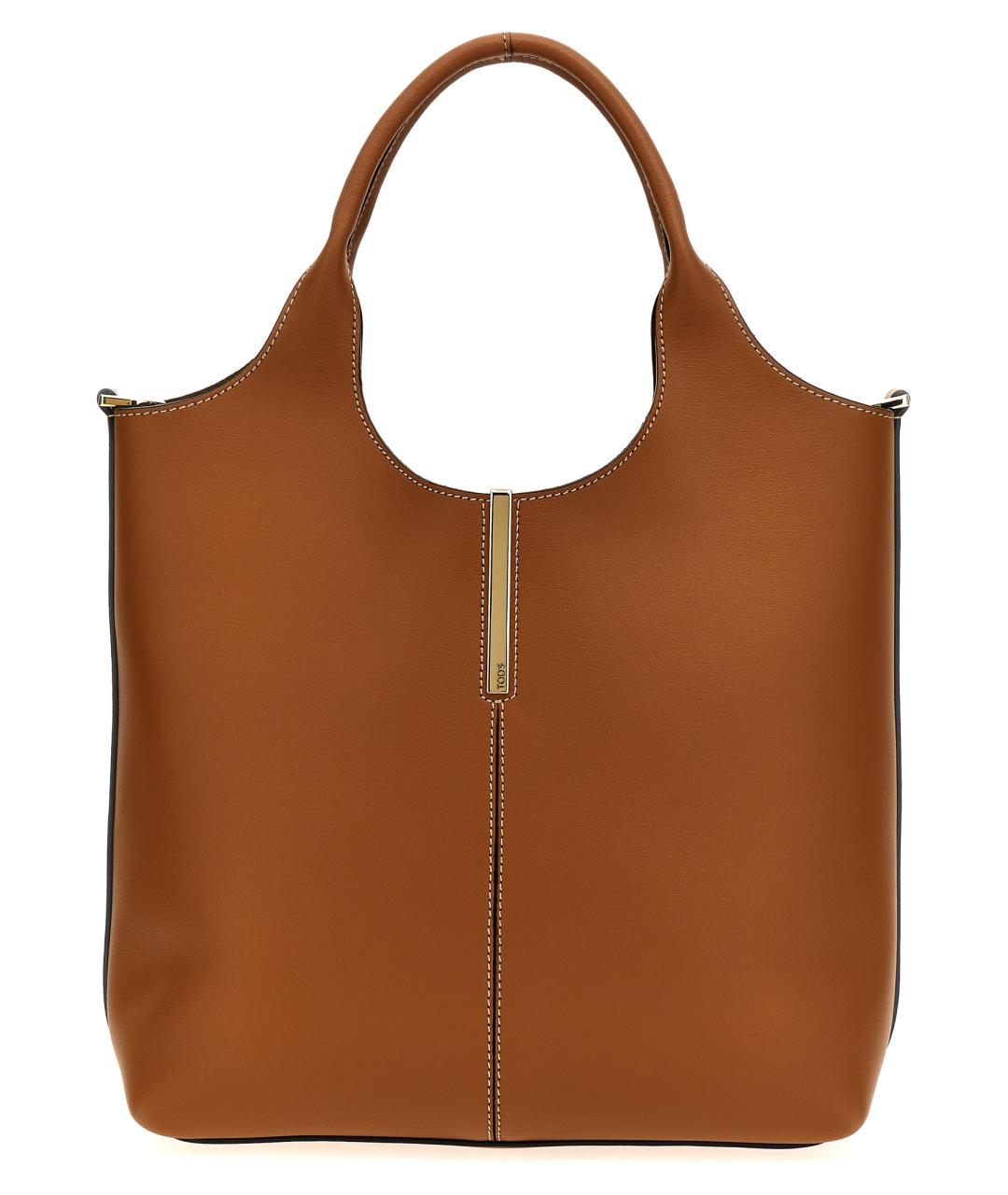 TOD'S Коричневая кожаная сумка тоут, фото 1