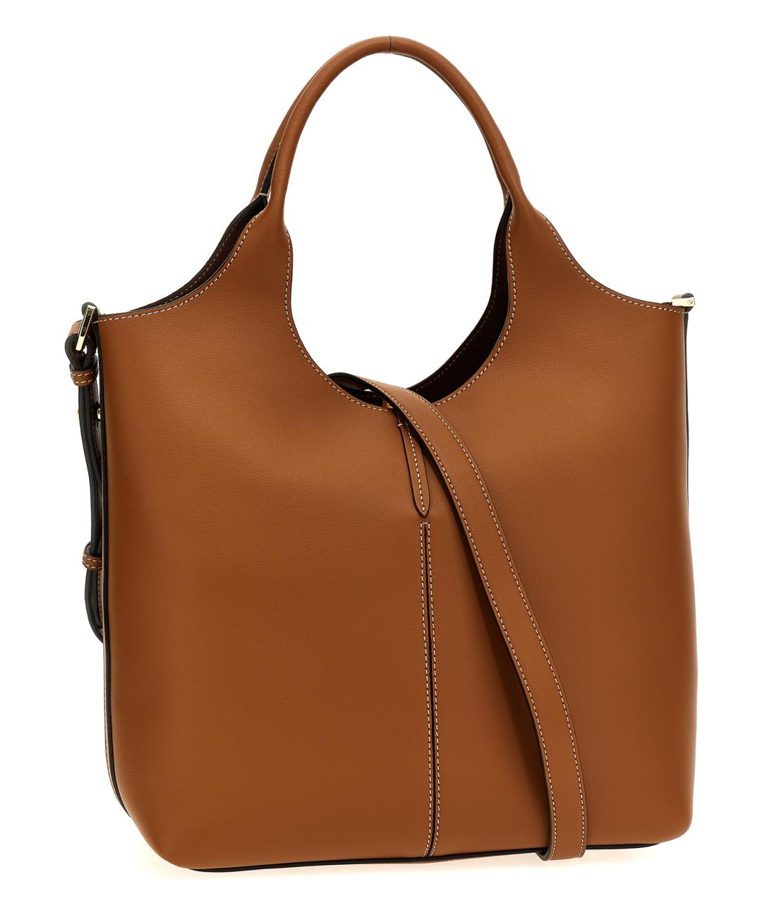 TOD'S Коричневая кожаная сумка тоут, фото 2