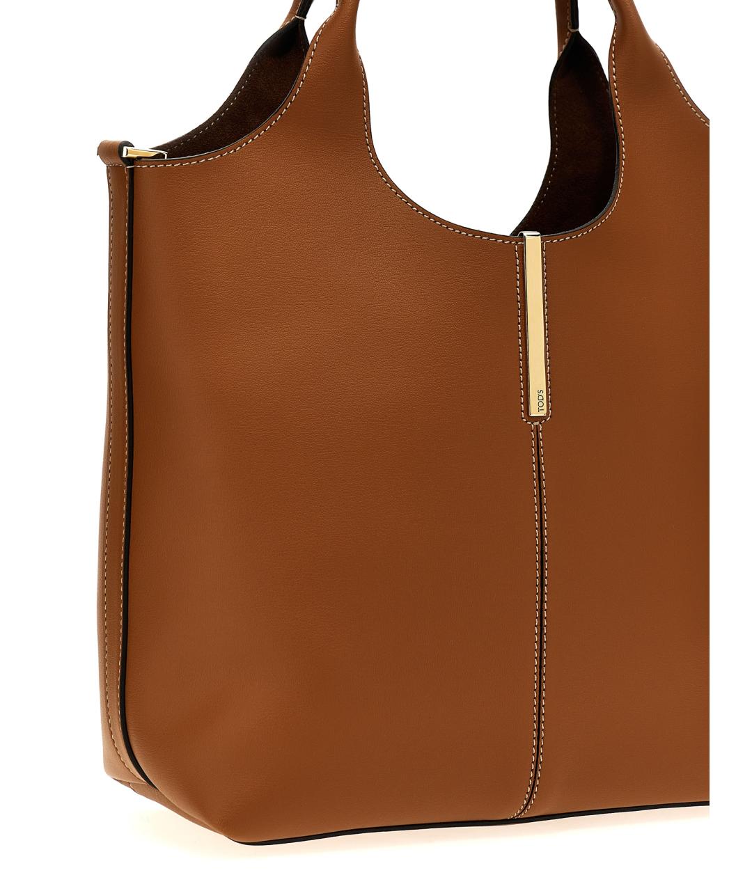 TOD'S Коричневая кожаная сумка тоут, фото 3