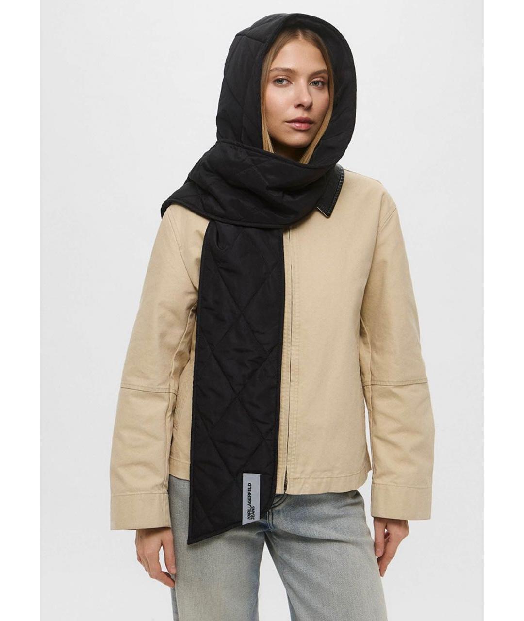 KARL LAGERFELD Черный шарф, фото 5