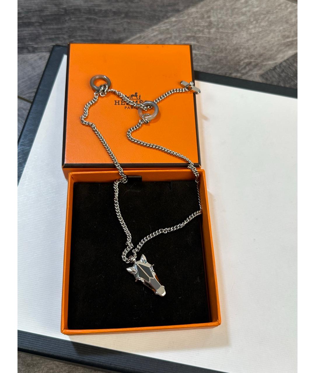 HERMES Серебряная металлическая подвеска, фото 4