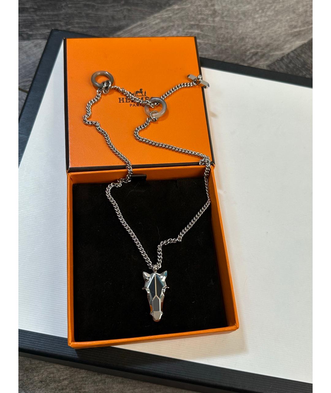 HERMES Серебряная металлическая подвеска, фото 2