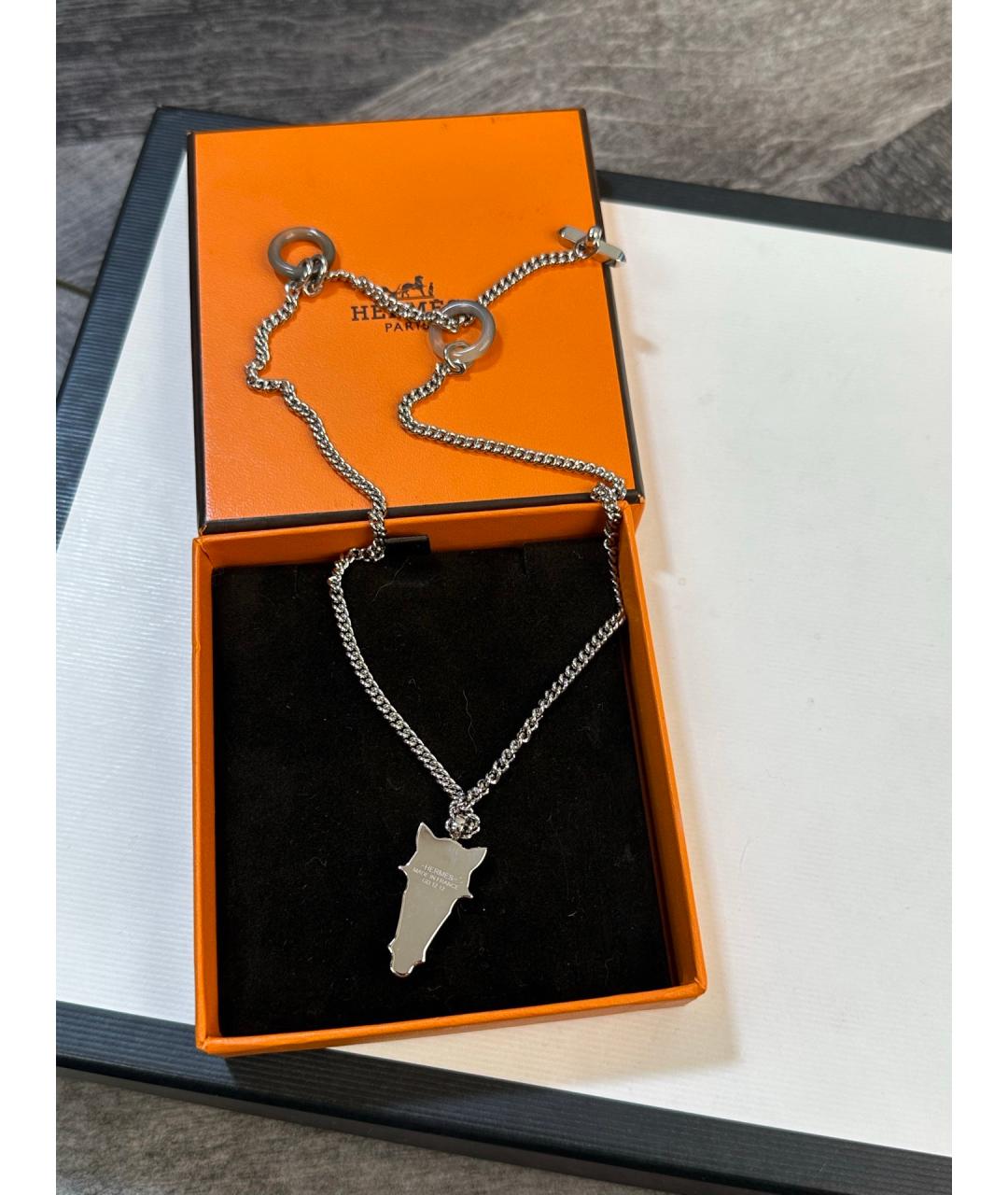 HERMES Серебряная металлическая подвеска, фото 3