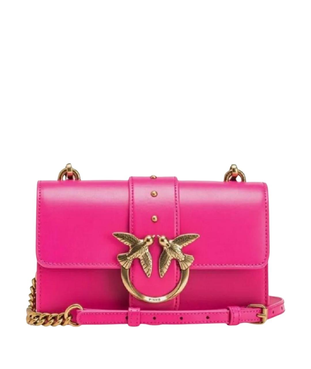PINKO Фуксия кожаная сумка через плечо, фото 1