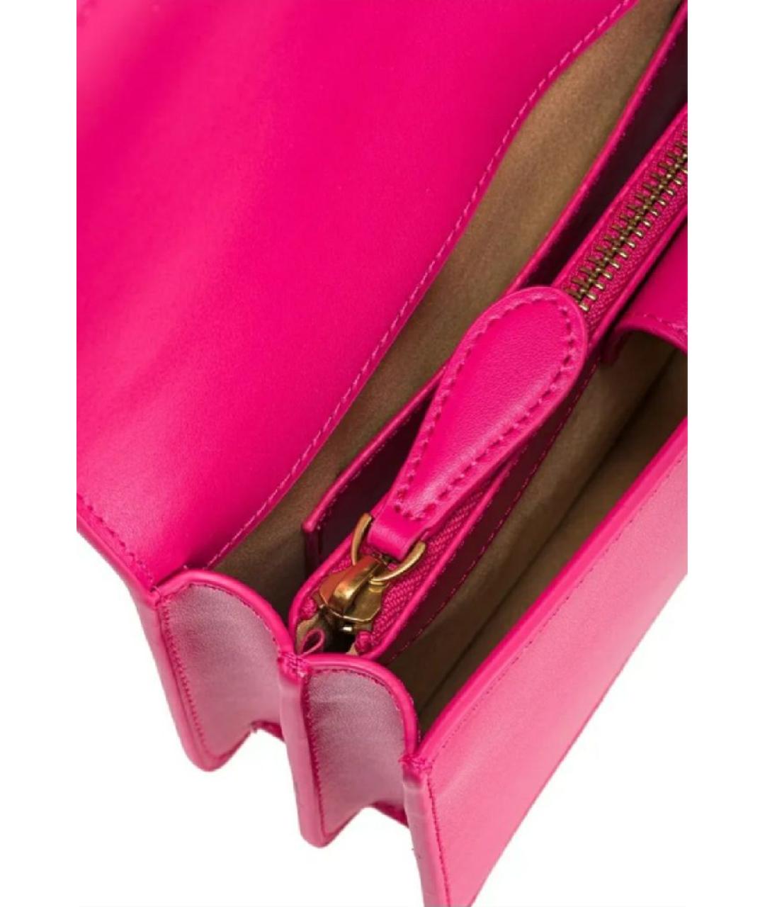 PINKO Фуксия кожаная сумка через плечо, фото 3