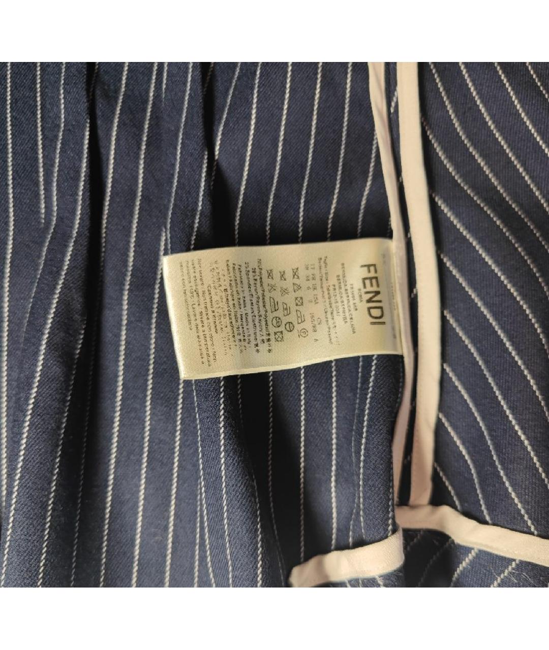 FENDI Темно-синий полиэстеровый жакет/пиджак, фото 3