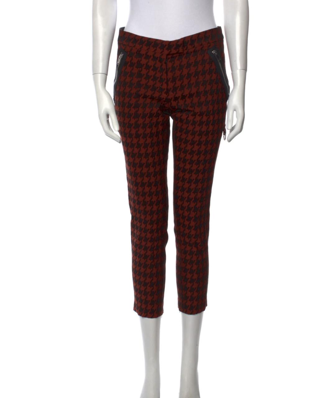 STELLA MCCARTNEY Бордовые хлопковые брюки узкие, фото 2