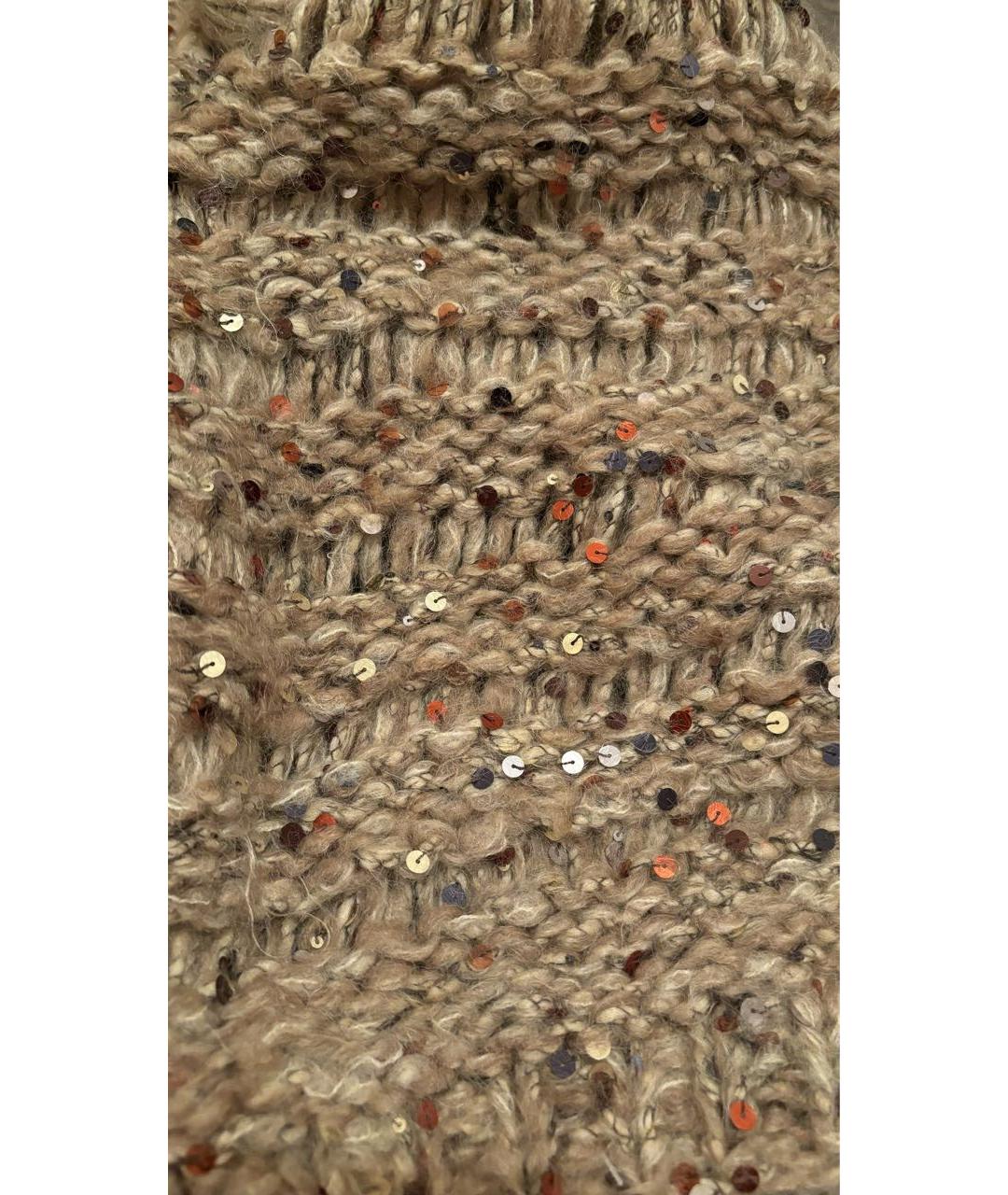 BRUNELLO CUCINELLI Бежевый шерстяной кардиган, фото 7