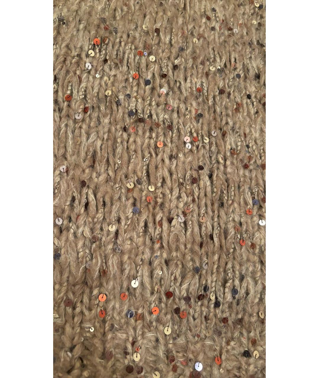 BRUNELLO CUCINELLI Бежевый шерстяной кардиган, фото 3