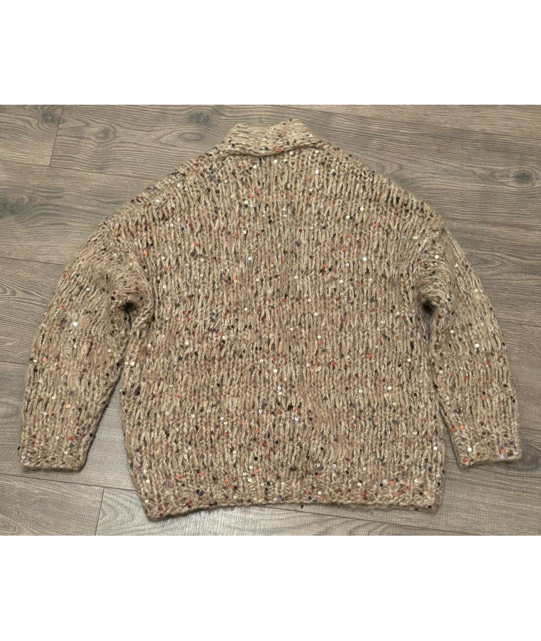 BRUNELLO CUCINELLI Бежевый шерстяной кардиган, фото 8