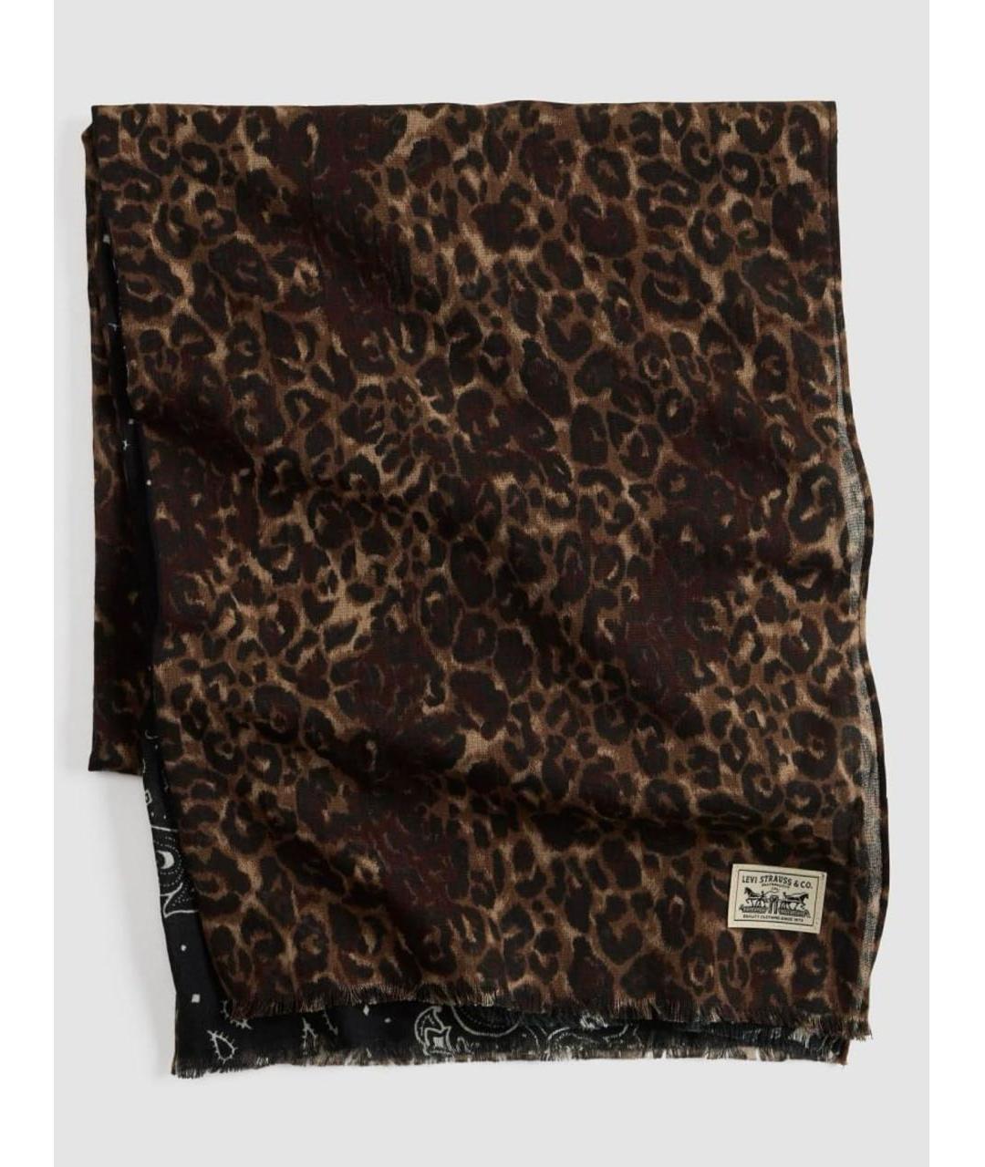 LEVI'S Коричневый хлопковый шарф, фото 2