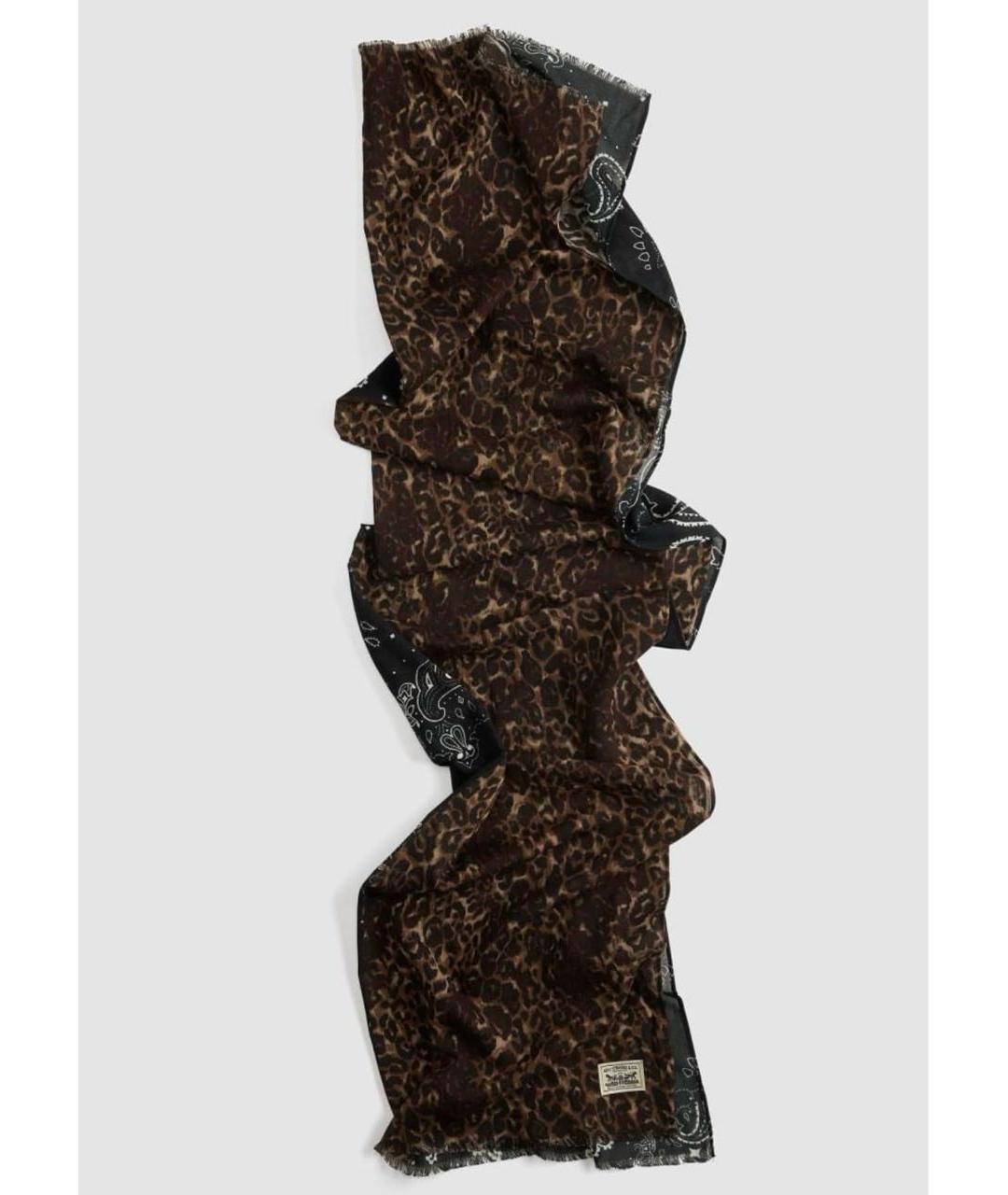 LEVI'S Коричневый хлопковый шарф, фото 5