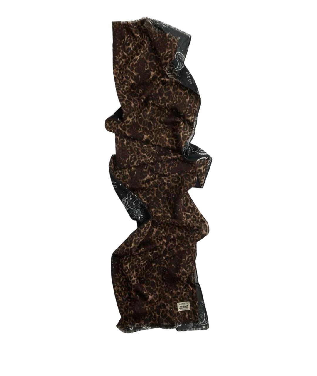 LEVI'S Коричневый хлопковый шарф, фото 1