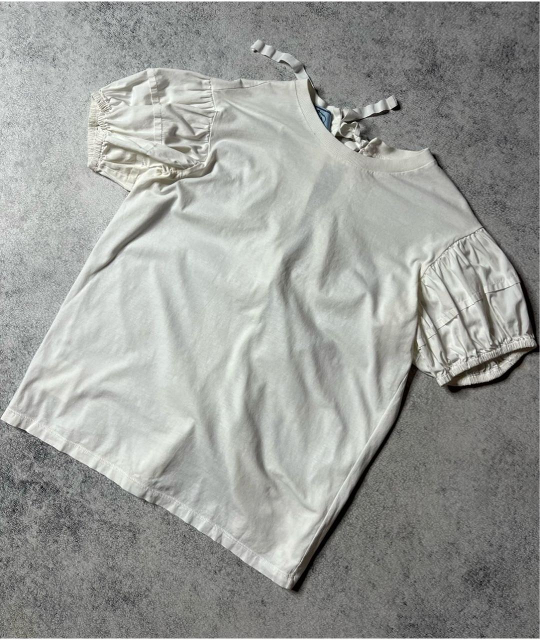 PRADA Белая хлопковая футболка, фото 9