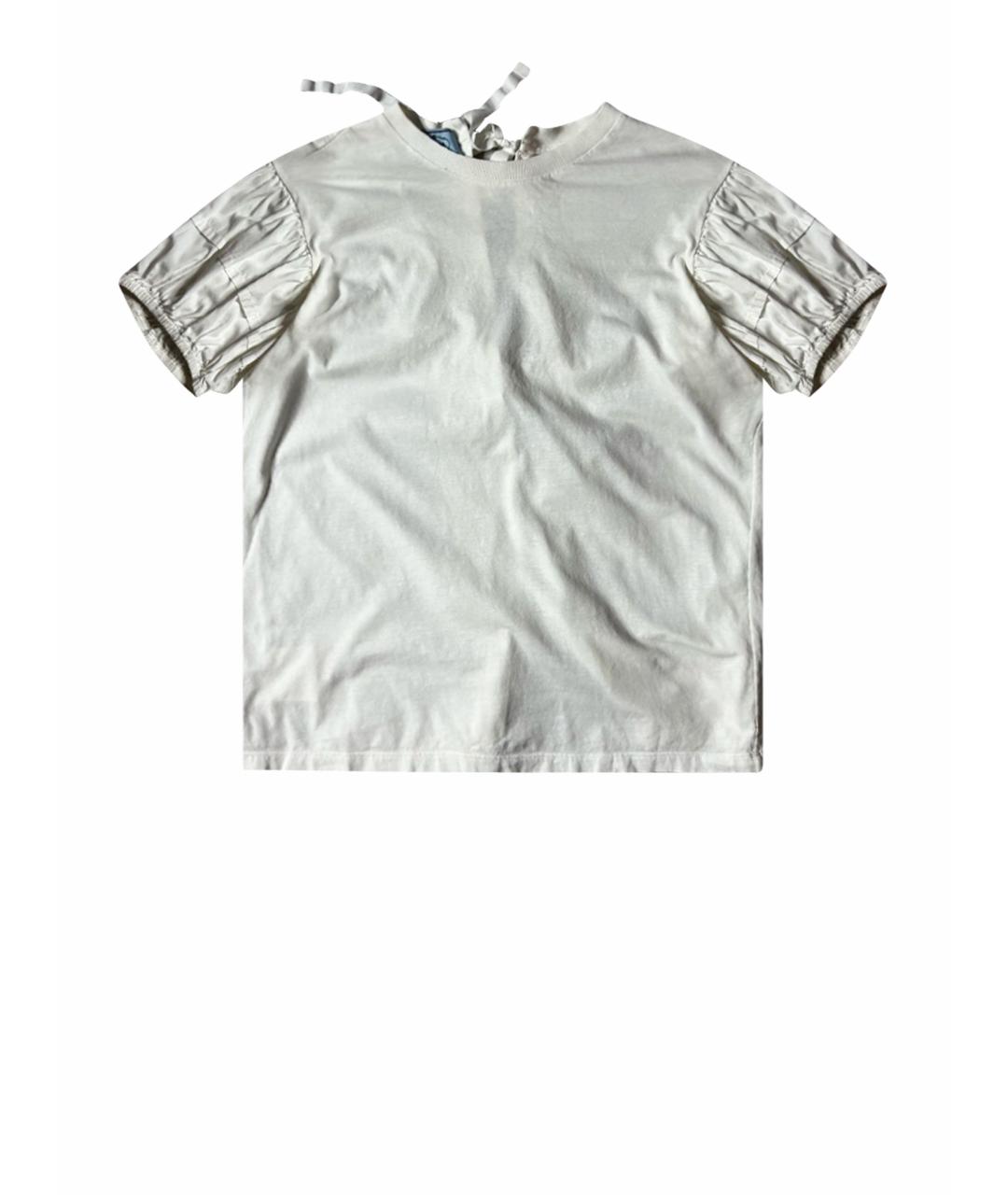 PRADA Белая хлопковая футболка, фото 1