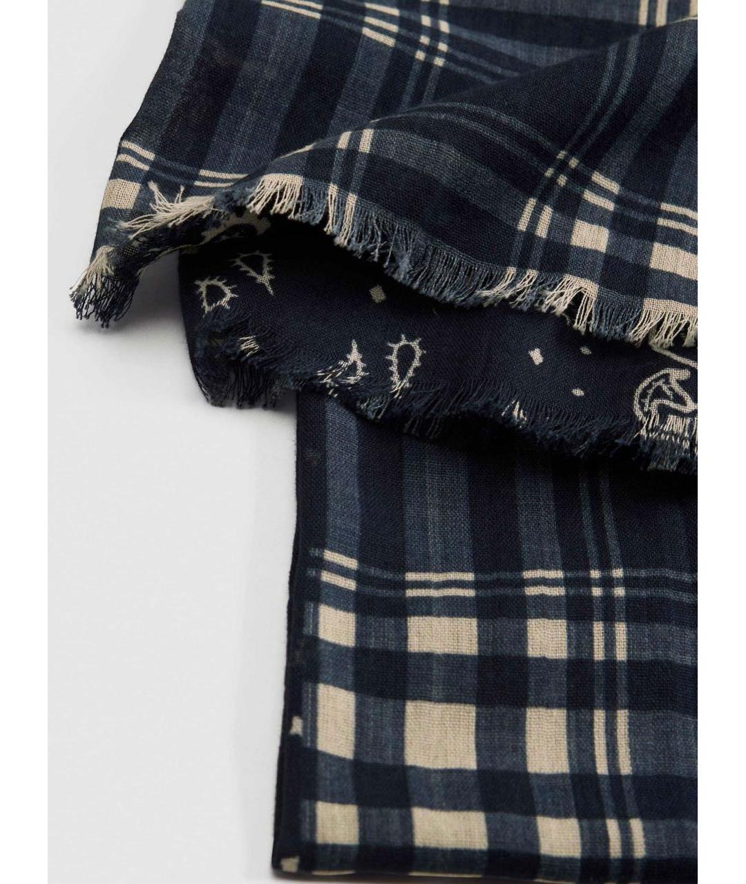 LEVI'S Темно-синий хлопковый шарф, фото 4