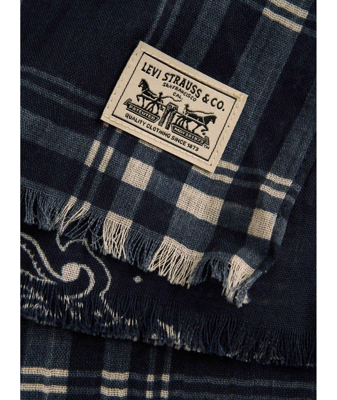 LEVI'S Темно-синий хлопковый шарф, фото 3