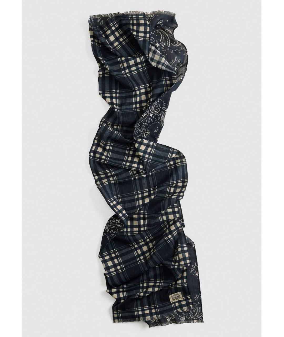 LEVI'S Темно-синий хлопковый шарф, фото 6