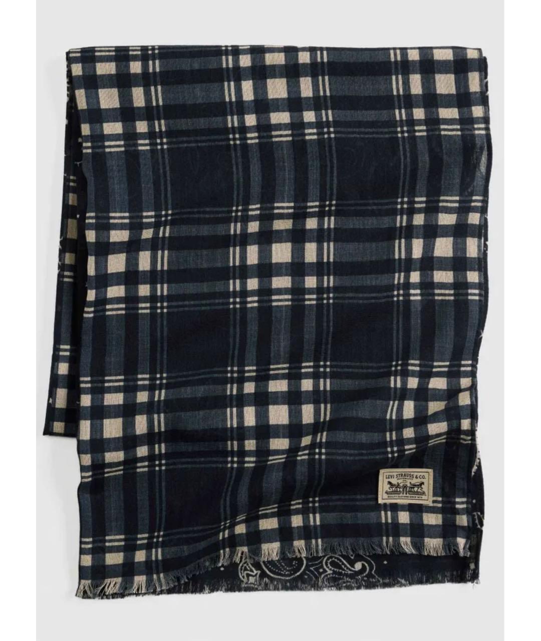LEVI'S Темно-синий хлопковый шарф, фото 2