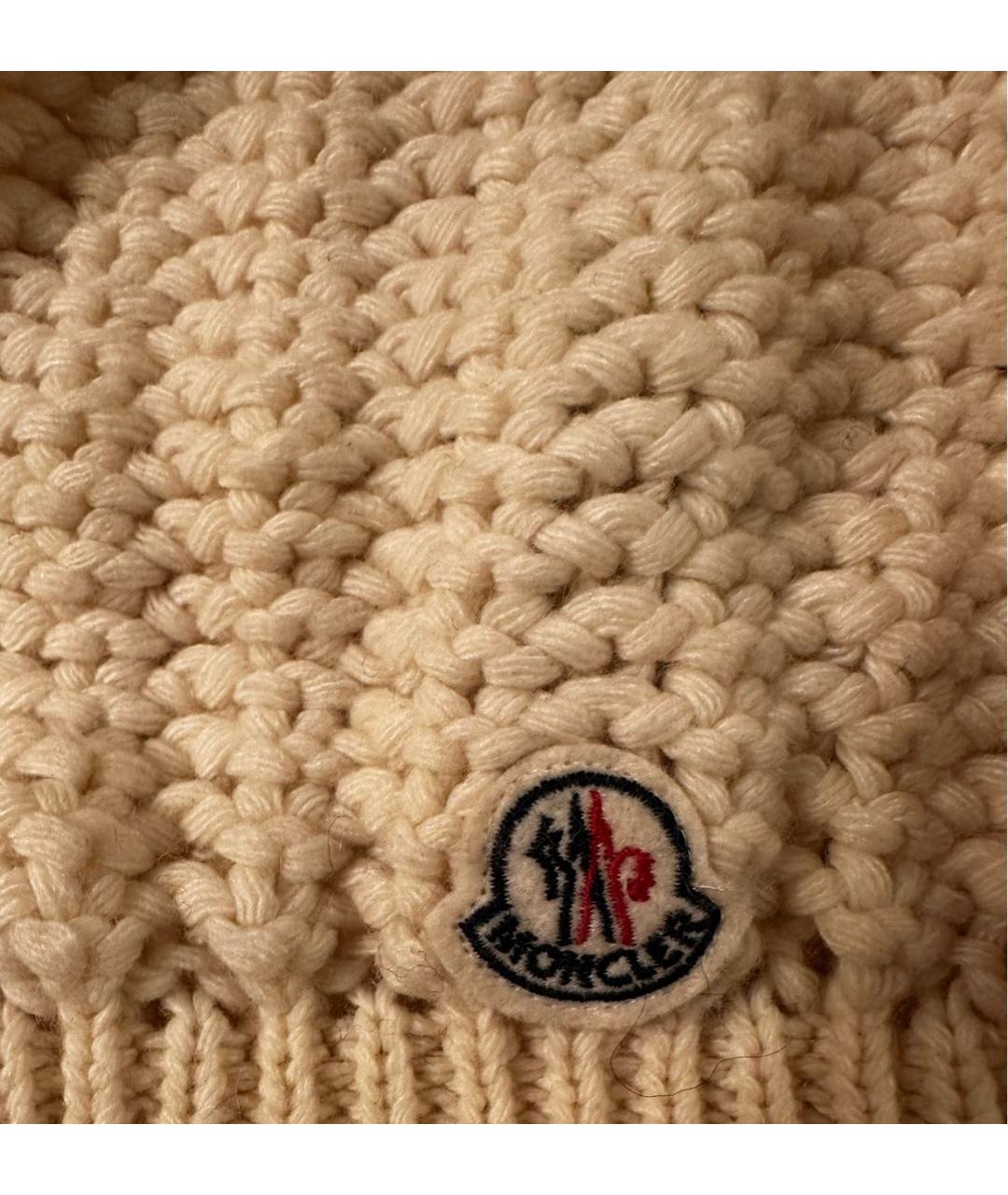 MONCLER Бежевая шапка, фото 2