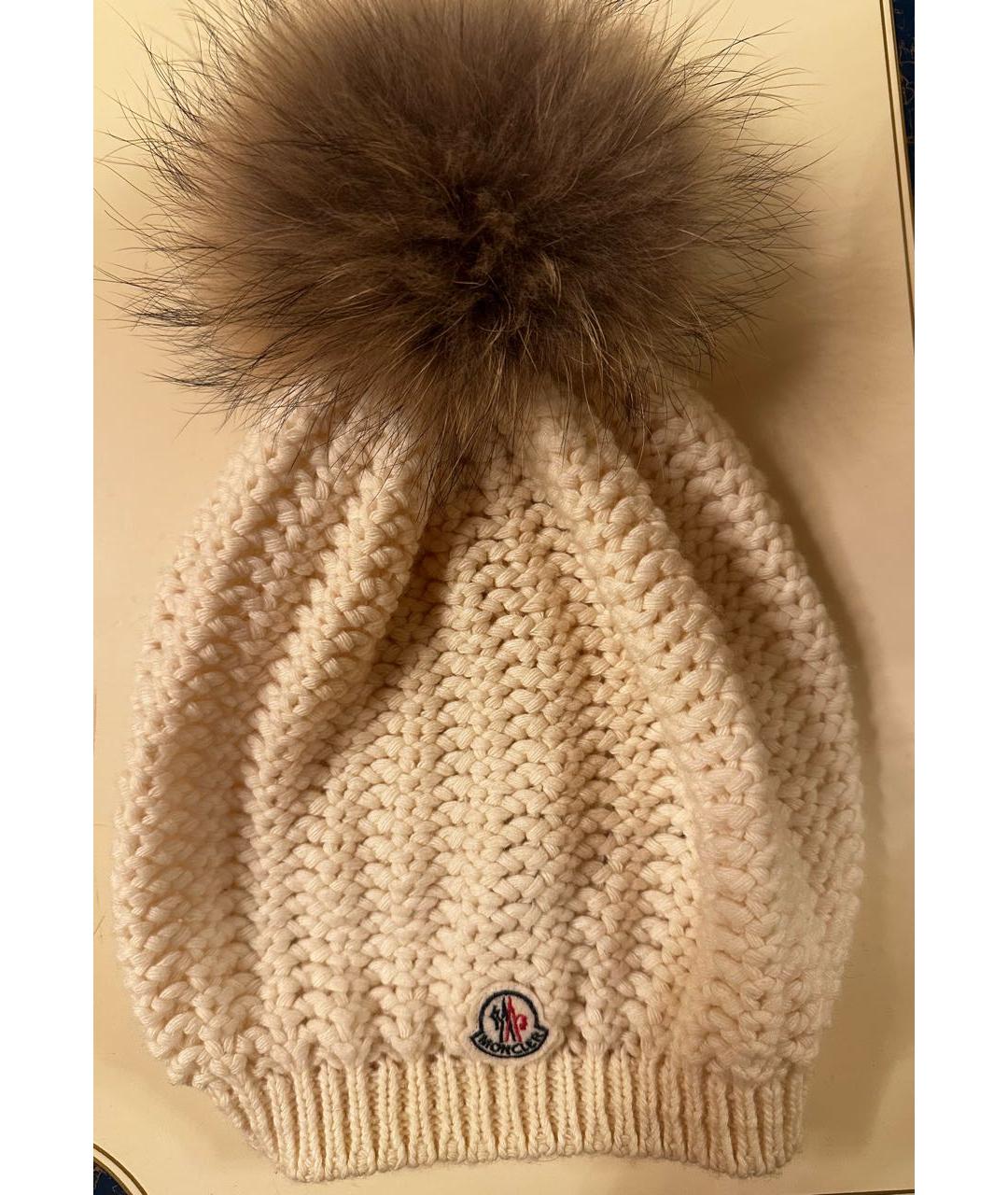 MONCLER Бежевая шапка, фото 6